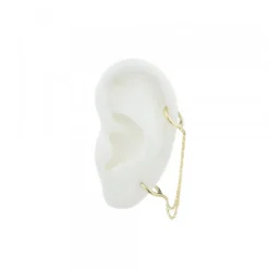 Piercing Cadena Doble Cripa Plata Dorada