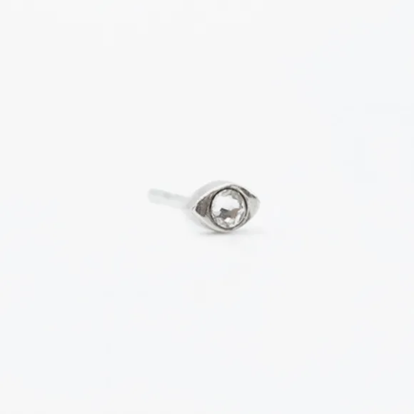 Piercing Ovalad Plata y Circonita 2 Uds