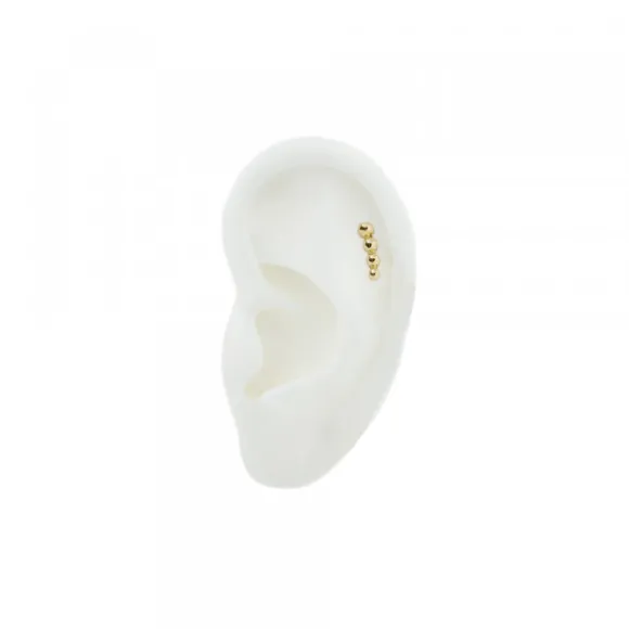 Piercing Trepador Bolitas Oro 2ud.