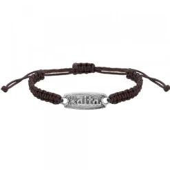 Pulsera Aita Marrón Plata Acabado Rústico