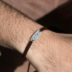 Pulsera Aita Marrón Plata Acabado Rústico