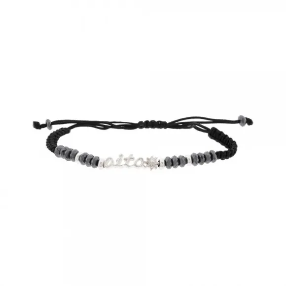 Pulsera Aita Plata Hematites Ajustable