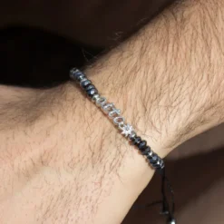 Pulsera Aita Plata Hematites Ajustable