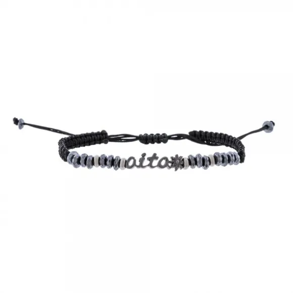 Pulsera Aita Plata Negra con hematites