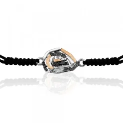 Pulsera Almendra de Vitoria Silueta Plata con Lámina de Oro