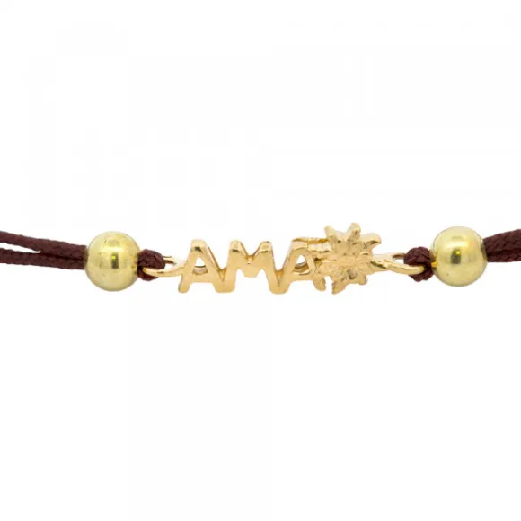 Pulsera Ama Berria Macramé Plata Dorada