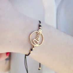 Pulsera Ama Calada Plata Dorada