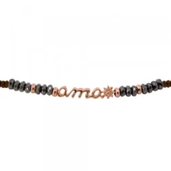 Pulsera Ama de Plata Rosa con Hematites