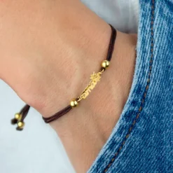 Pulsera Ama Macramé de Plata Dorada