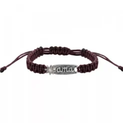 Pulsera Ama Marrón Plata Rústica