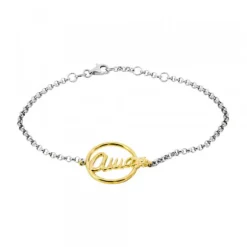 Pulsera Ama Plata Dorada con Cadena