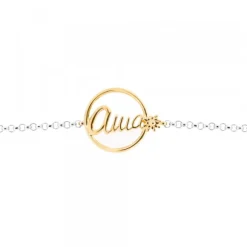 Pulsera Ama Plata Dorada con Cadena