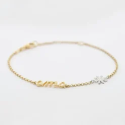 Pulsera Ama Plata Dorada y Eguzkilore Plata