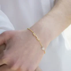 Pulsera Ama Plata Dorada y Eguzkilore Plata