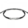 Pulsera Ama Plata Macramé Negro