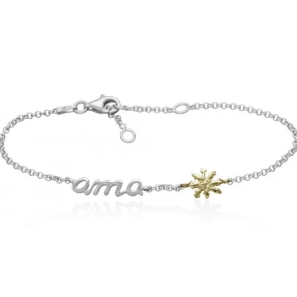 Pulsera Ama Plata y Eguzkilore Dorado