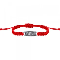 Pulsera Ama Roja Plata