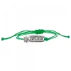 Pulsera Ama Verde Plata Rústica