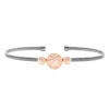 Pulsera Anuk Plata Rosa Rígida