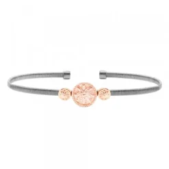 Pulsera Anuk Plata Rosa Rígida