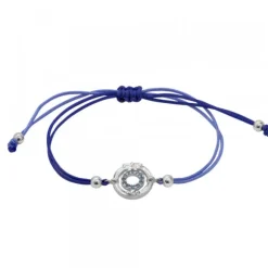 Pulsera Barandilla La Concha Plata y Circonitas Azules