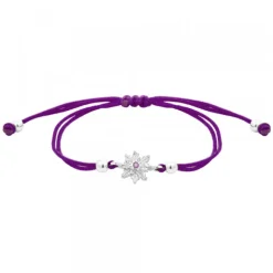 Pulsera Basic Colors Hilo Morado Plata