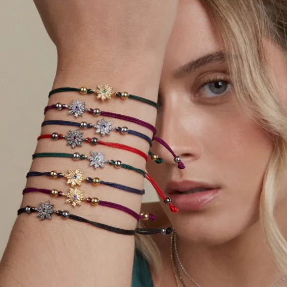 Pulsera Basic Colors Hilo Morado Plata