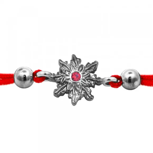 Pulsera Basic Colors Hilo Rojo Rutenio y Circonita Roja