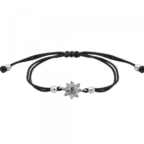 Pulsera Basic Colors Hilo Negro Rutenio y Circonita Negra