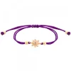 Pulsera Basic Colors Hilo Morado Plata Dorada