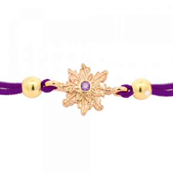 Pulsera Basic Colors Hilo Morado Plata Dorada