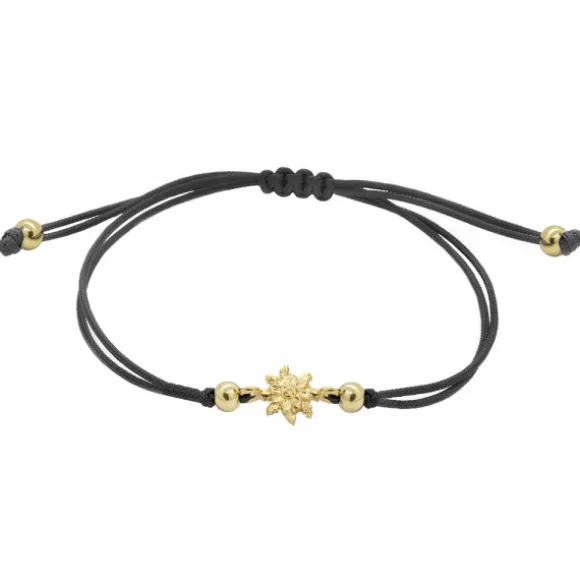 Pulsera Basic Negra Eguzkilore Plata Dorada