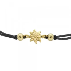 Pulsera Basic Negra Eguzkilore Plata Dorada
