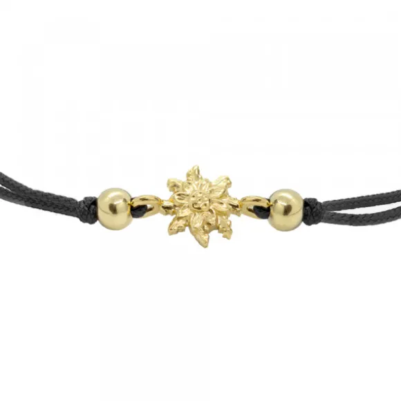 Pulsera Basic Negra Eguzkilore Plata Dorada
