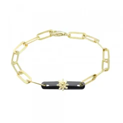 Pulsera Bayona Eslabones Plata Dorada y Rutenio