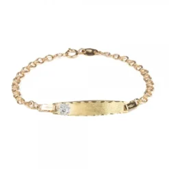 Pulsera Bebé Eslabones Oro 12cm Personalizable