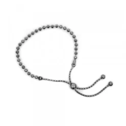 Pulsera Bolas Plata Rutenio Ajustable