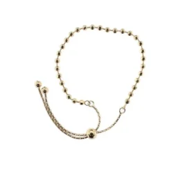 Pulsera Bolitas de Plata Dorada