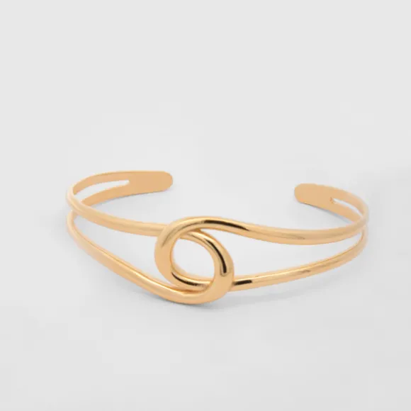 Pulsera Brazalete Hariak Plata Dorada