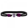 Pulsera Charm Símbolo Mujer Plata Esmalte Morado