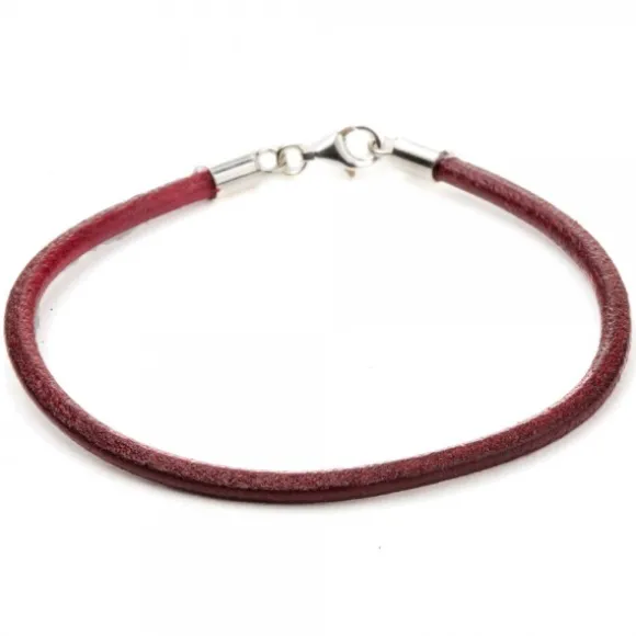 Pulsera Cuero Liso Granate Eguzkicharm