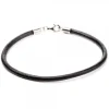 Pulsera Cuero Liso Negro Eguzkicharm