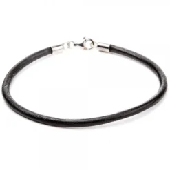 Pulsera Cuero Liso Negro Eguzkicharm