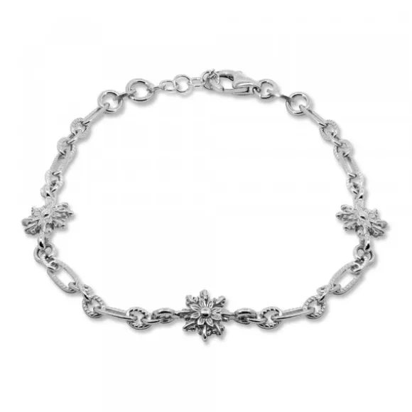 Pulsera de Plata con 3 Eguzkilore y Eslabones Grafilada