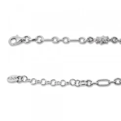 Pulsera de Plata con 3 Eguzkilore y Eslabones Grafilada