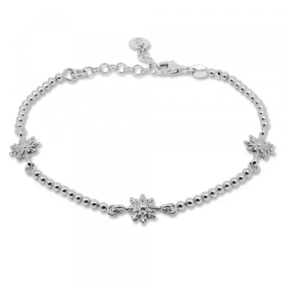 Pulsera de Plata con 3 Eguzkilore y Eslabones Grafilada