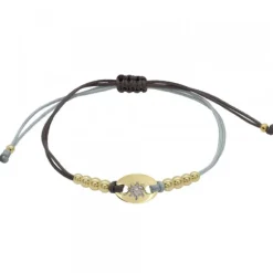 Pulsera Donna Macramé de Plata Dorada