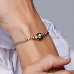 Pulsera Donna Macramé de Plata Dorada