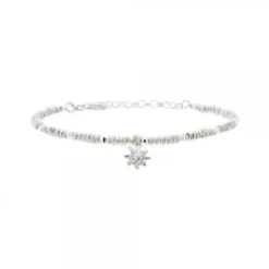 Pulsera Eguzkilore Cadena Mallina Facetada Plata