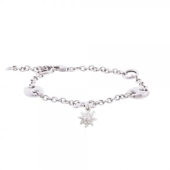 Pulsera Eguzkilore Cadena Rolo y Calabrote de Plata